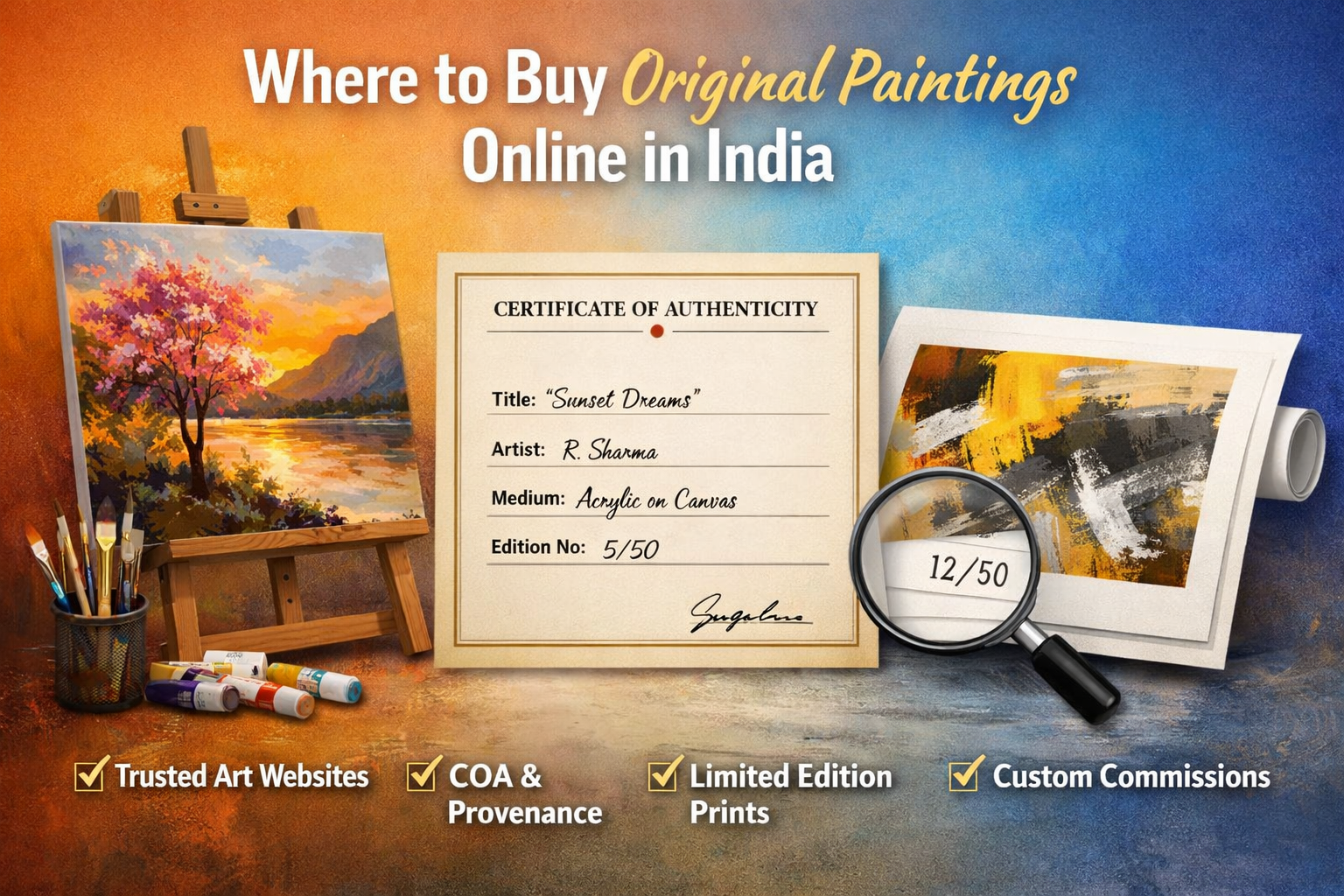 Original paintings and COA showcase