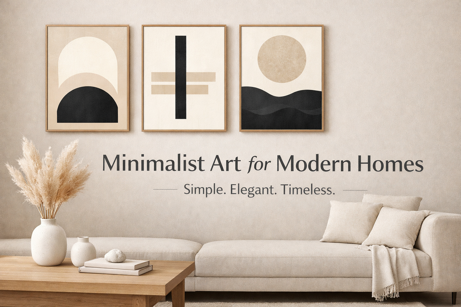 Minimalist art in modern living room