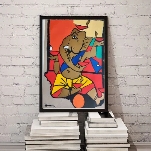 M F Husain limited edition serigraph