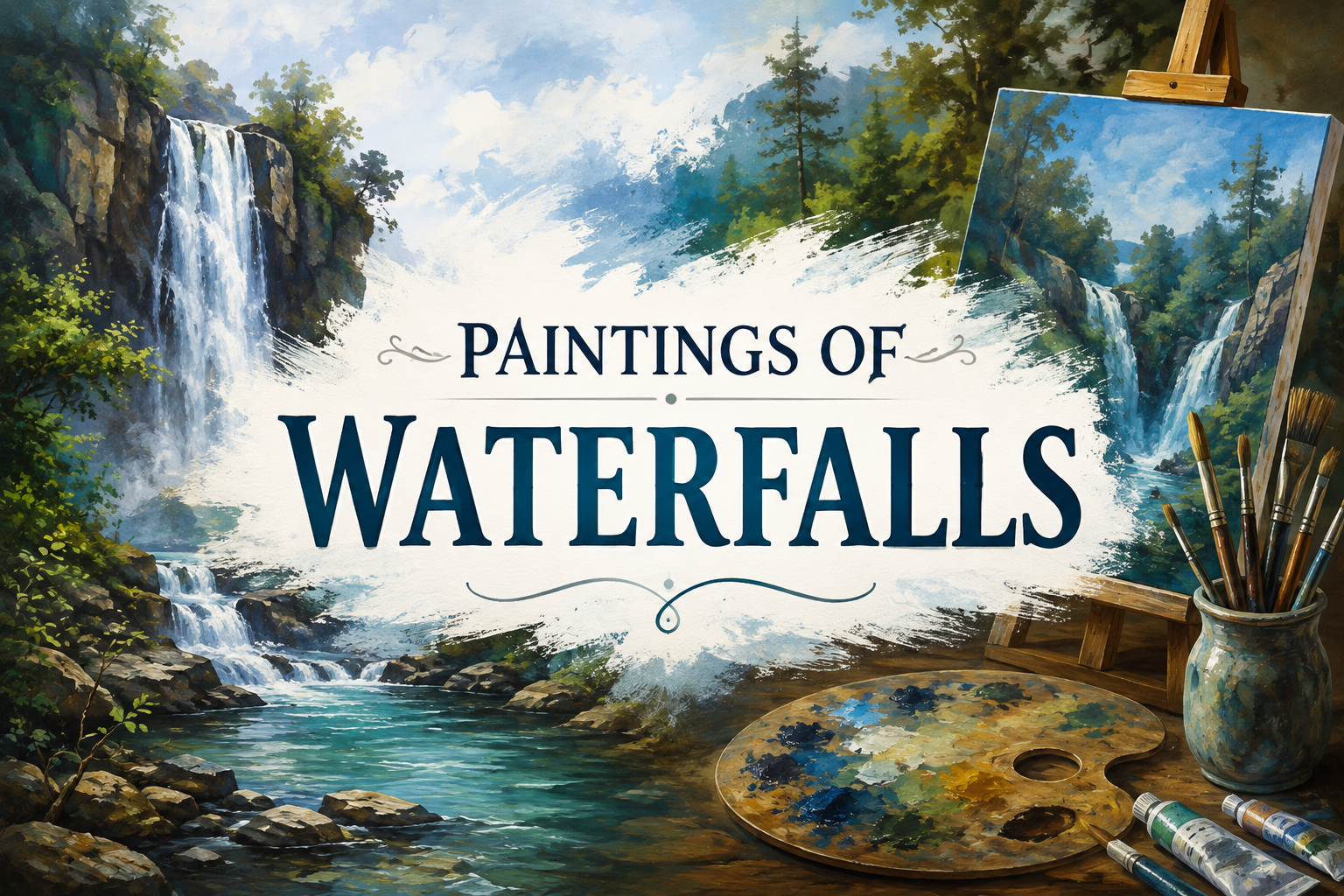 Paintings Of Waterfalls